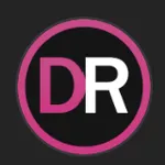 Desire Room 的圓形粉黑品牌標誌,用於代表其虛擬角色與系列影片內容。