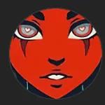 KittyMocap 的紅黑風格品牌標誌,呈現以紅色臉部插畫為主體的象徵圖案。