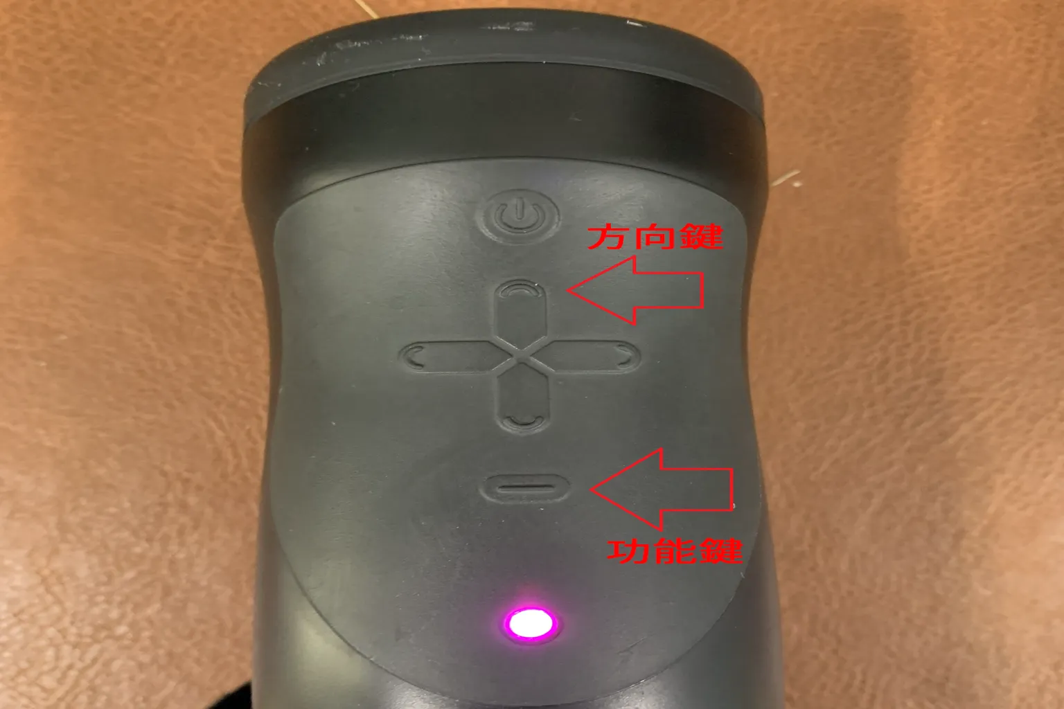 The Handy 裝置顯示 Online 模式按鍵配置與控制區域